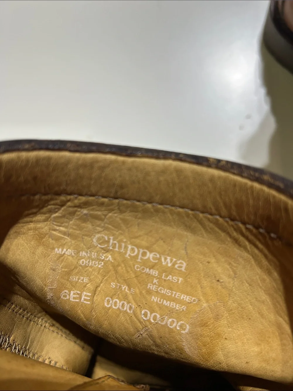 Chippewa Snake Boots Brown / Olive Canvas Leather Boots 6EE